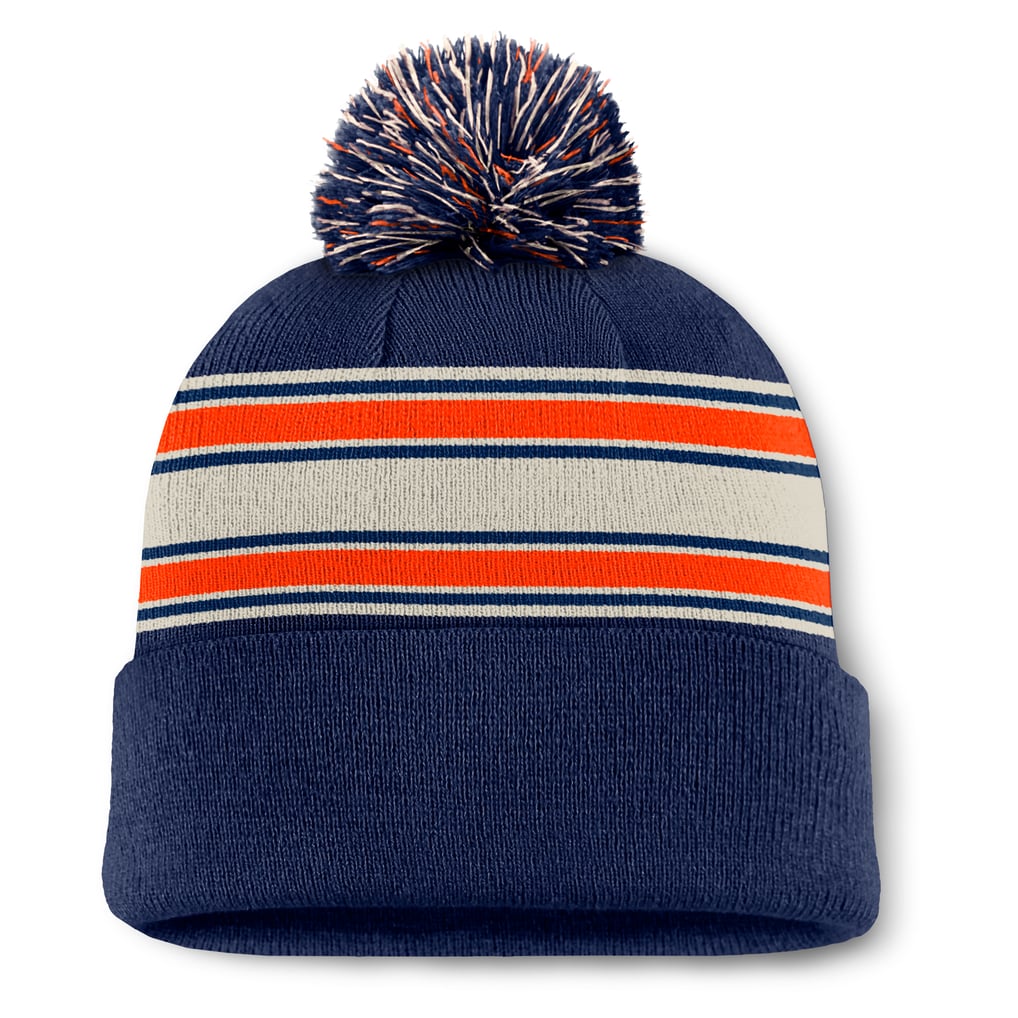  Houston Astros Fanatics Fundamental Patch Cuffed Knit Hat with Pom - Navy